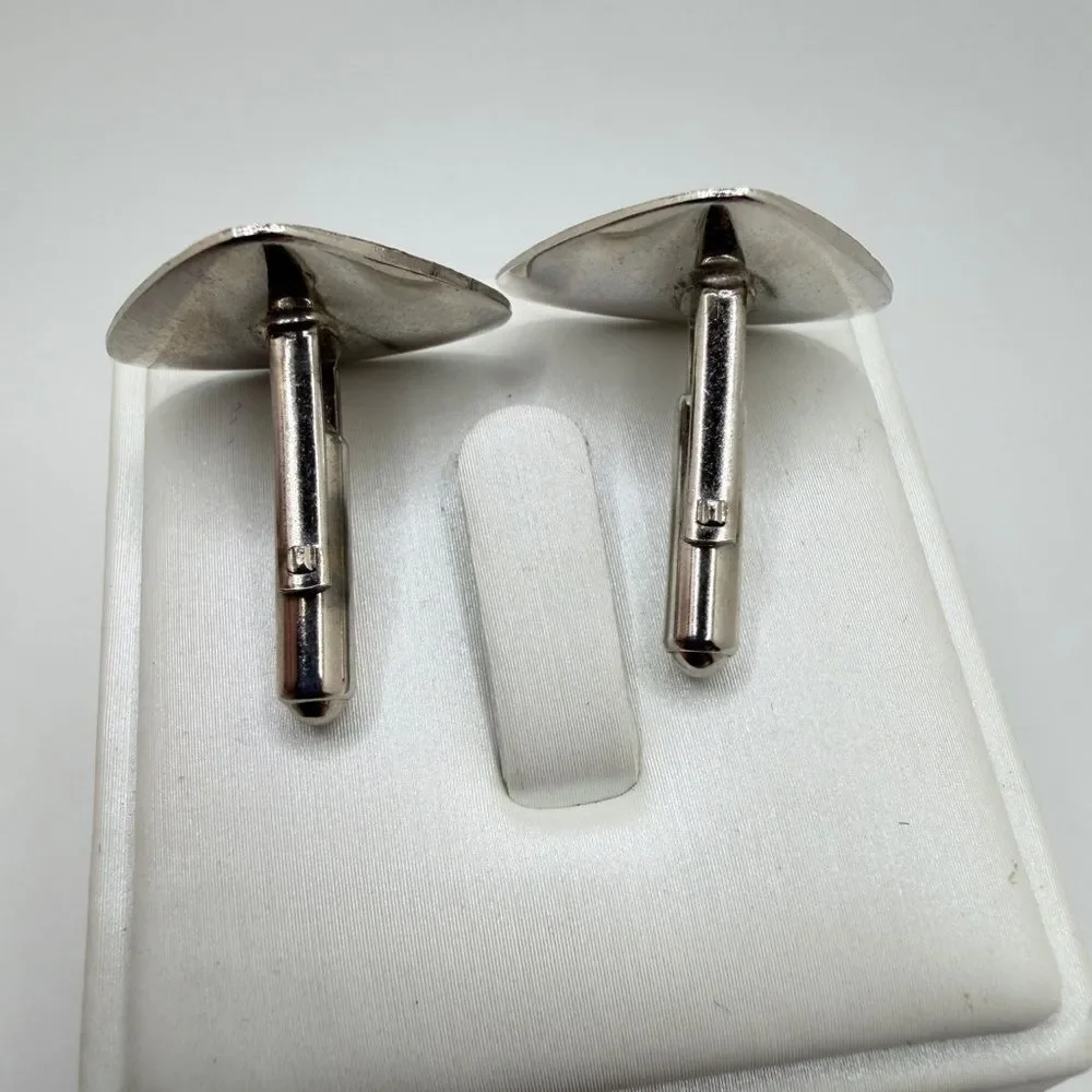 Vintage/Retro‎ Tigers Eye and diamond cut leaf design silver tone cuff links!